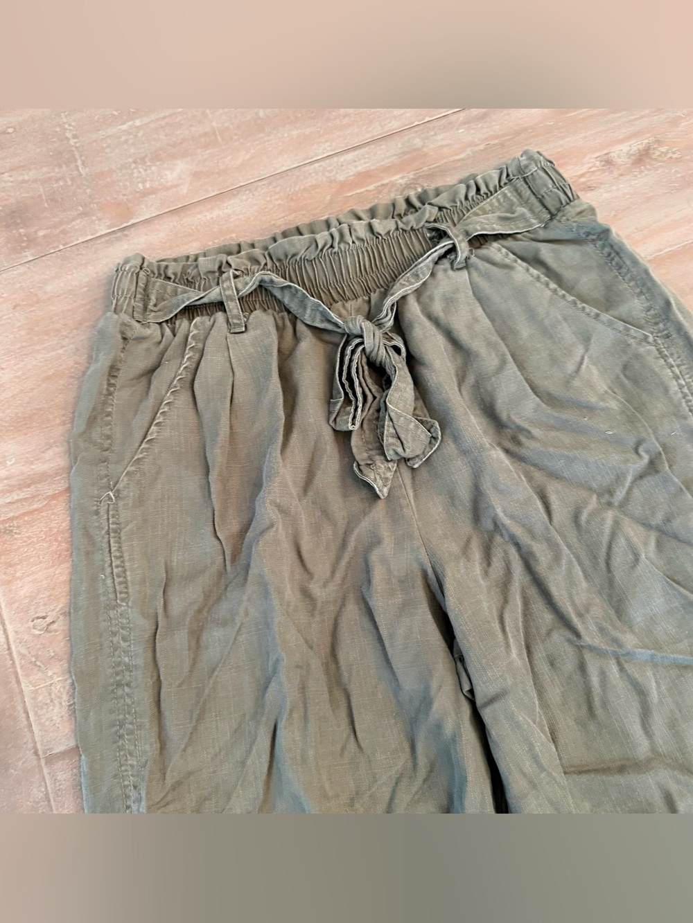 Knox Rose Women’s Green Pants, Elastic Waist, Regular Size S